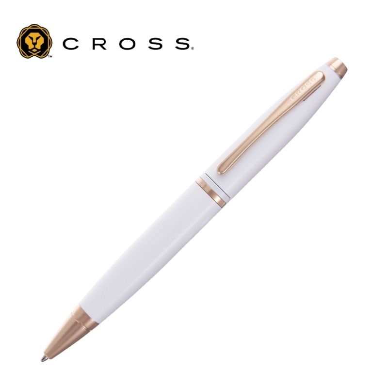 【免费刻字】CROSS 凯乐系列 白亮漆连玫瑰金色原子笔 CAT0112-21✿50B003